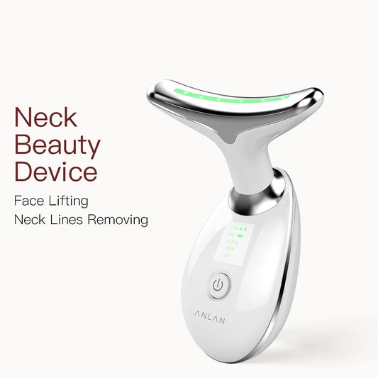 💥Latest Hot Sale💥3 in 1 LED Face & Neck Lifting Device – Anti-Aging Wrinkle Remover | Skin Tightening, Heat & Vibration Massager